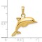 14K Yellow Gold 3D Jumping Dolphin Charm Ocean Pendant! Jewerly 21mm x 23mm